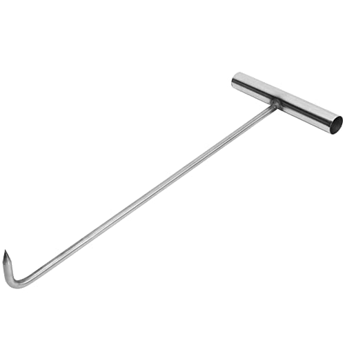 Ganchos de carne de acero inoxidable Carnicería en forma de T Ganchos de deshuesado 38 cm 8 mm de boca cubierta de gancho de procesamiento de carnicero Gancho de drenaje Elevador de rejilla