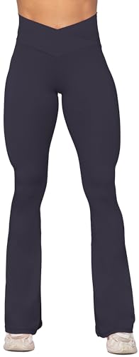 Image of Sunzel Flare Leggings, Crossover Yoga Pants with Tummy Control, High-Waisted and Wide Leg
