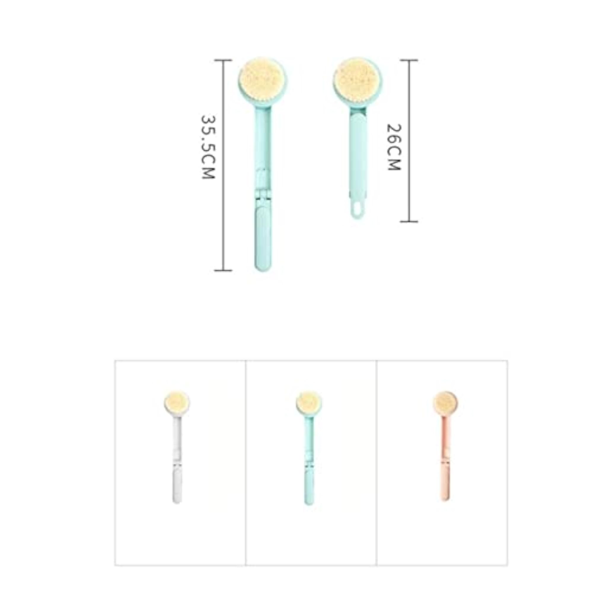 Losa Foldable Long Handle Shower Bath Brush, Green