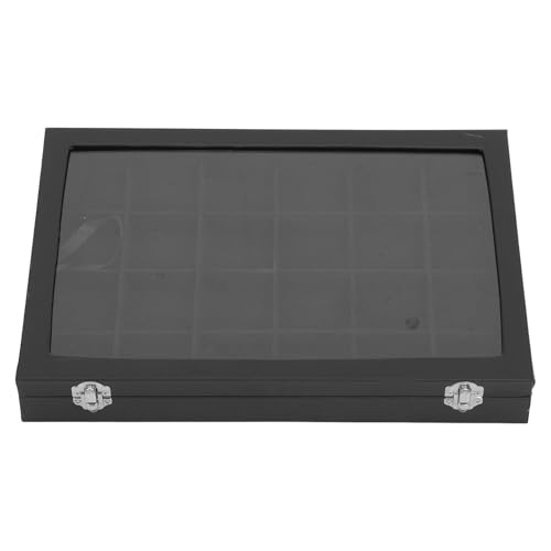 Coffret à thé en PU noir 24 compartiments avec couvercle transparent au design raffiné - 2