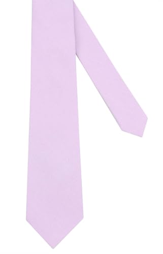 Image of Mens Solid Linen Ties - Regular Width Pattern Necktie for Men