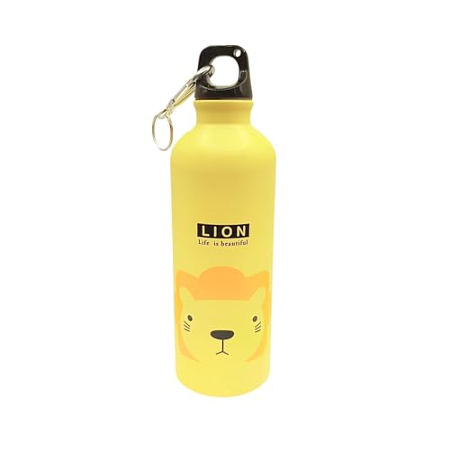 Botella de Agua para Niños 500ml - Cantimplora Infantil de Acero Inoxidable - Diseño Amarillo Divertido y Seguro - Ideal para Colegio, Viajes y Actividades
