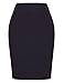 Kate Kasin Women's Black Skirt Stretch Knee Length Pencil Skirts High Waisted Slim Fit Business Casual Skirt Small