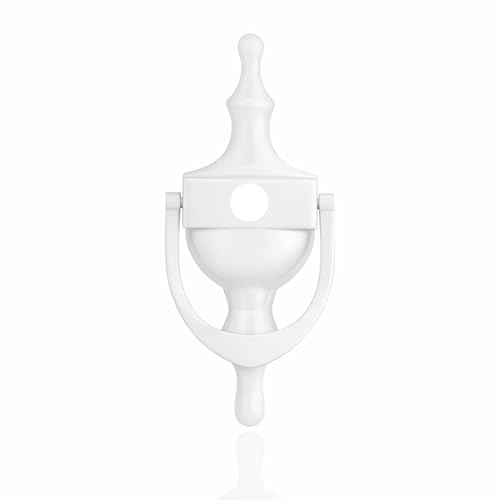 UAP Victorian Urn Door Knocker 6 Inch with Spy Hole for Front Door with Universal and Self Adhesive Fixings in White