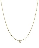 [ジュエリーショップエム] ネックレス レディース 1粒 ワンストーン ストーン ネックレス 金属アレルギー対応 S ピンクゴールド nif0019-PG
