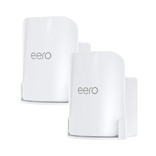 Image of XLTTYWL 2-in-1 Wall & Outlet Mount Kit for eero Pro 7 WiFi 7 Router | Fits eero Pro 7 Tri-Band Mesh Wi-Fi 7 Router, Hidden Cable Management, Durable ABS Plastic, Space-Saving Design,White, 2 Pack