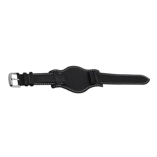 Bracelet de montre 18mm cuir noir pour homme au style vintage