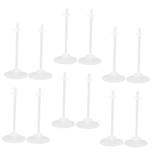 ERINGOGO 24 Piezas Clip de muñeca de pie decoración Juguete transportador Mini peana Monitor Soporte de Figura de acción Soporte de muñeca para muñecas de exhibición el plastico Transparent