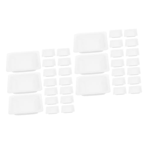CIYODO 100 Pcs Plastic Small Weighing Trays Weigh Boats Sample Weighing Tray Sample Plates