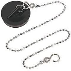 E2TRADE Universal Rubber Bath Plug and Chain - Bathroom Sink Plug Drain ...