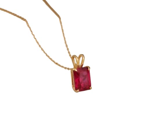 Pendentif baguette rubis, le cadeau de Saint-Valentin idéal en argent doré