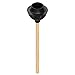 SteadMax Rubber Toilet Plunger, Double Thrust Force Cup, Heavy Duty, Commercial Grade with 18” Wood Handle (Pack of 3)