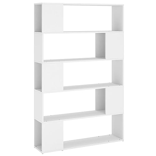 vidaXL Estantería Divisor de Espacios Armario Estante Separador Partición Pantalla de Privacidad Mueble Librería Contrachapada Blanco 100x24x155 cm