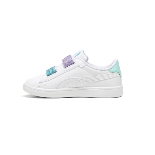 PUMA Toddler Girls Smash 3.0 Leather Glitter Slip On Sneakers Shoes Casual - Purple, White - Size 2 M3