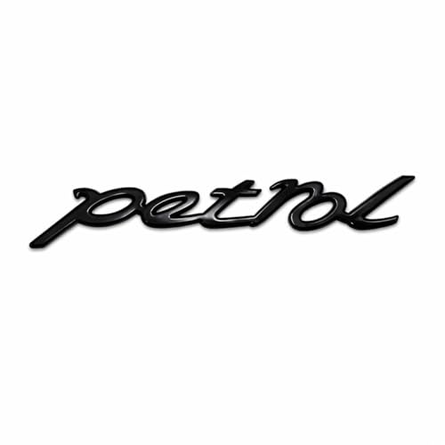 Image of JVCV 3D Metal Petrol Sticker for Car Fuel Tank Chrome Logo Decal Emblem Badge for All Cars and Bikes (Petrol, Black)
