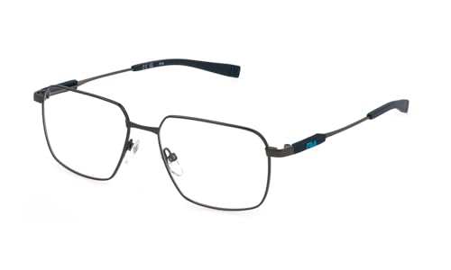 Gafas de ver Fila VFI534 en acabado gris brillante, elegancia metálica para caballero