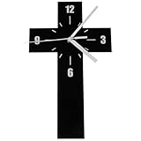 HOLIDYOYO Cross Wall Clock, Vintage Religion Wall Clock Cross Art Silent Hanging Clocks Decorative Wall s for Home Office Living Room Decor