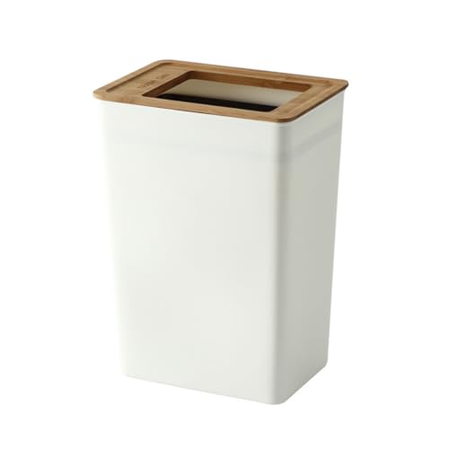 Image of ABOOFAN Kitchen Garbage Cans Japanese Fair Pitcher Storage Bucket Strawberry Decor Bathroom Bin Wood Garbage Container Bin Trash Can Home Decor Trash Basket Wooden Bamboo Cover Desk Office