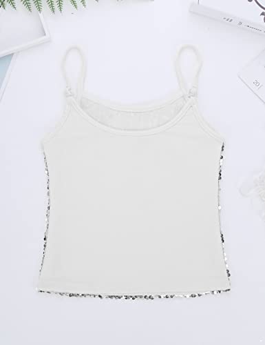 iiniim Kids Girls Sparkly Sequins Tank Top Camisole Ballet Dance Jazz Hip Hop Dancewear Costume Performance Vest Shirt Top