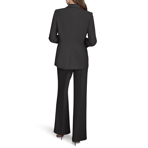 H HALSTON Women's Halston H Closure Woven Office Workwear Blazer4