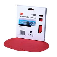 3m 3M-1253 Red Abrasive Stikit Disc Value Pack, 6 In, P220, 25 Discs Per Pack