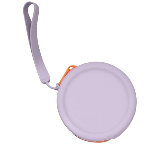 lxuebaix Lindo Monedero Redondo de Silicona Llavero Monedero pequeño Bolsa de Almacenamiento de Monedas Color sólido Llavero Estuche para Auriculares Bolsa con Cremallera