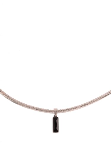 Image of Urban Tag Collection | Stainless Steel Pendant Chain Necklace For Men And Boys | Silver and Black Colour | Anniversary Birthday Gifts