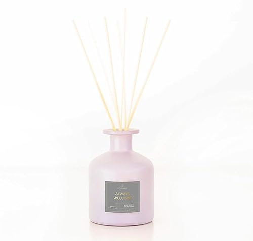 Life in Lilac Always Welcome Diffuser: Spice and Cedar, Fragrant Reed Diffuser Set with 7 fl oz. Diffuser Oil and Reed Sticks, Made in USA, Office and Home Decor, Fragrance Gift
