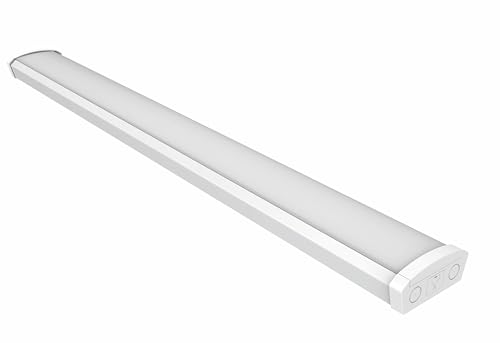 Image of Philips LED 2-Pack 4FT High Brightness Utility Garage Shop Linkable Wrap Around Fixture, Hardwired, 3340 /3800 /4600lm, CCT 3500 /4000 /5000K, 50,000 Hours, Damp Rated, 120-277V - Basement Ceiling