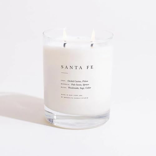 Brooklyn Candle Studio Santa Fe Classic 2 Wick Candle - Luxury Scented Candle Vegan Soy Wax Hand Poured in The USA 70 Hour Slow Burn Time - 13oz
