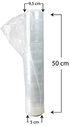 Pellicola 6 rotoli Pellicola Film estensibile manuale trasparente spessore 23 my, 2 Kg, altezza 500 mm