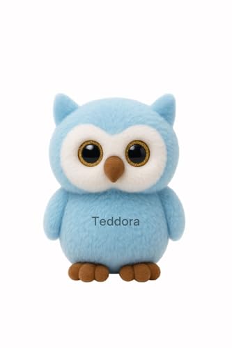Image of Shiny Owl Soft Toy for Girls Boys Kids,Sky Blue,Owl with Glitter Eyes Animal Plush Stuffed Baby Teddy Gift Birthday, 23 cm