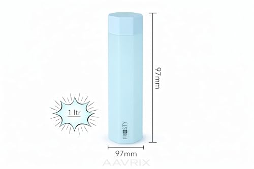 Image of Premium Slim Square Water Bottle BPA Free Plastic Frosty Finish Leak Proof Fridge Fit Freezer Safe Drinking Bottle for School Office Gym Travel Use (Octagone bottal)