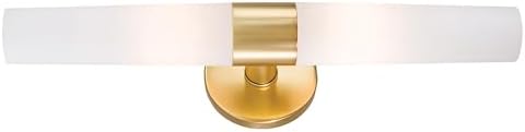 GEORGE KOVACS P5042-248 Saber Vanity Bath Light, 2-Light, 120 Total Watts, 4.75-in H x 20-in W, Honey Gold