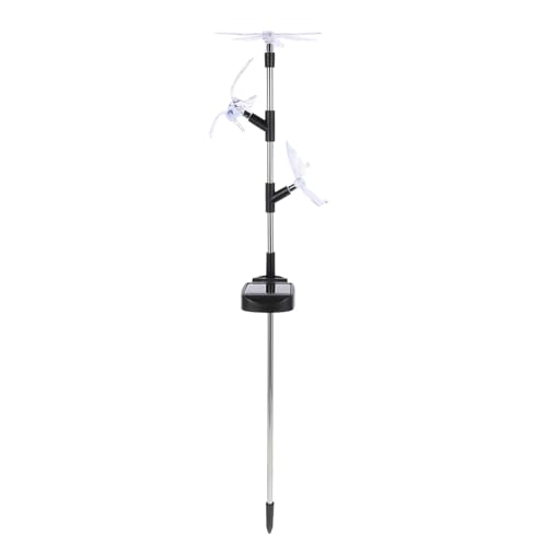 Artibetter Lampe Solaire de Jardin à Piquer, Libellule et Oiseau, Lumière Automatique, Ip65 Étanche, Plastique Solide, pour Décoration Terrasse Extérieure...