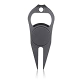 YAZWUR Golf Unisex Double Prong Pitchgabel mit herausnehmbarem Marker, Ergonomisches Werkzeug zur Pflege von Pitchmarken auf dem Golfplatz, Triple-Track-Technologie, ideal für Golfer