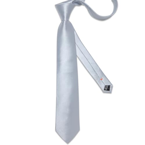 Image of DiBanGu Mens Solid Color Tie and Pocket Square Cufflinks Set