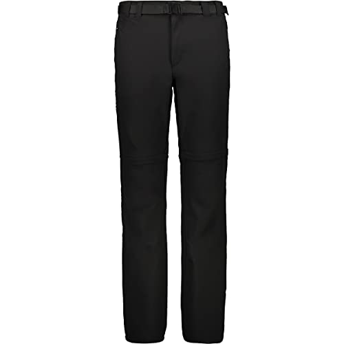 CMP Pantaloni Zip off Elasticizzati da Uomo, Nero, 48