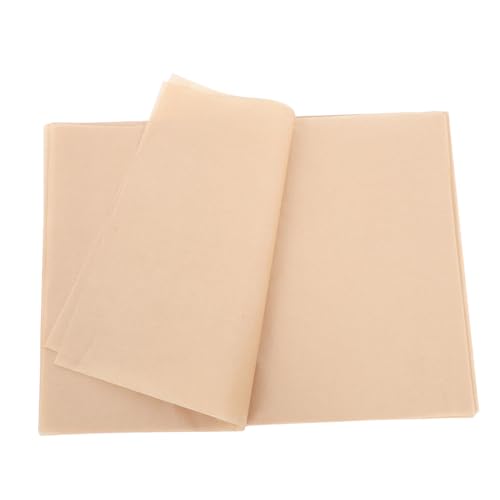 Hoement 100個無漂未晒クラフト紙ベーキングシート プレカット ノンスティック 耐油耐熱 オーブン エアフライヤー 蒸し器 対応 食品グレード