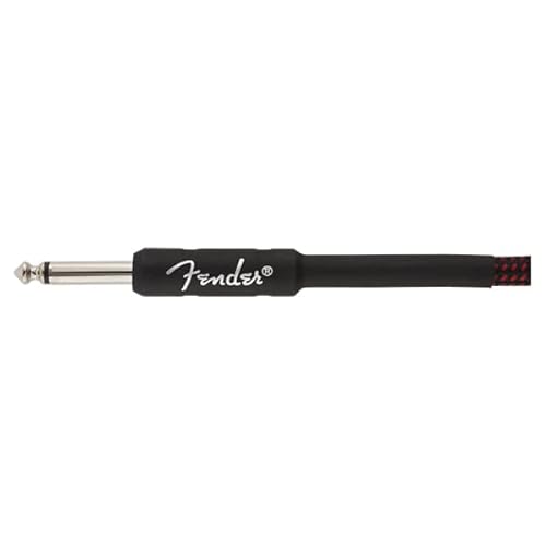 Fender Professional Series Instrumentenkabel, 3 Meter, Hervorragende Tonübertragung, Robuste 8mm-Ummantelung, Rotes Tweed, Vernickelte Stecker, Flexibel und Geräuschfrei