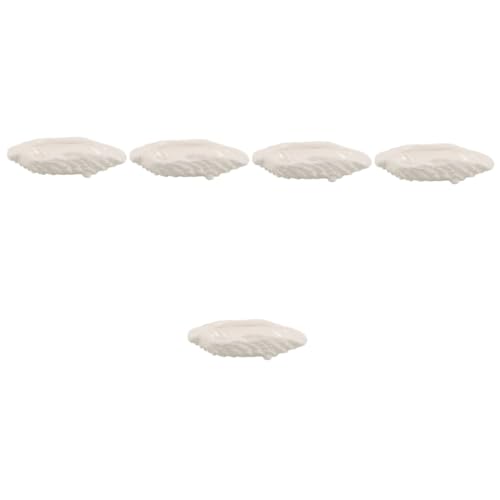 FUNOMOCYA 5pcs Oyster Shell Dish Dessert Plate Sashimi Platter Soy Sauce Bowls Japanese Style Plates Sushi Soy Sauce Dish Sushi Storage Plate Ramekins Serving Tray Appetizer White Ceramics