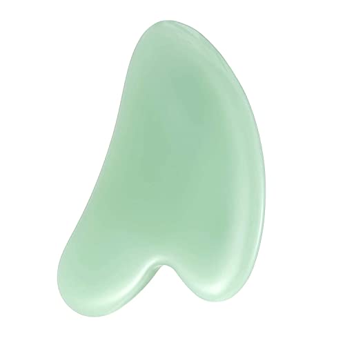 Outil de massage Gua Sha en pierre de jade pour gratter le visage et le spa, pierre Gua Sha pour le visage plus mince et le contour Vert