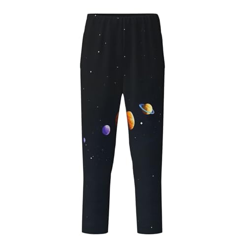 Pajama Pants Pajama Bottoms with Elastic Waistband Sleepwear Lounge Pants, Universe Planet