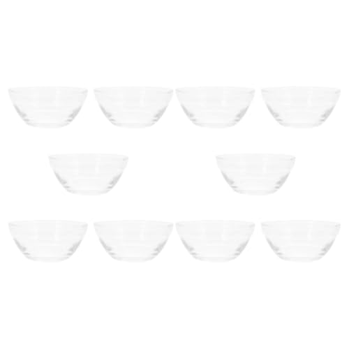 MOLUCKFU 10 Cuencos de Vidrio Pequeños Transparentes para Servir Postres, Salsas y Especias, Apilables, Ideales para Helados y Tapas, Set de 10 Unidades para Cocina y Entretenimiento