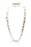 Contenuto del set: il set completo include una collana abbinata e un braccialetto coordinato con perline cilindriche in acrilico stile corallo