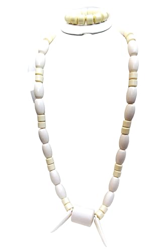 Contenuto del set: il set completo include una collana abbinata e un braccialetto coordinato con perline cilindriche in acrilico stile corallo