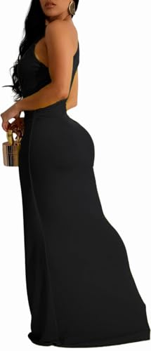 Image of SxClub Formal Dress for Women Cocktail Sexy Bodycon Sleeveless Evening Party Floor Length Long Prom Dresses