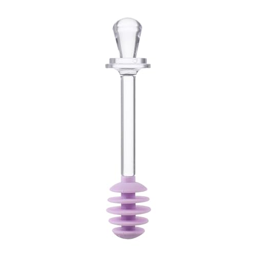 BESTOYARD Honey Stick Handle Coffee Stirring Fruit Stirring Rods Coffee Mixing Stick Silicone Stir Stick Stirrer Beverages Honey Jar Stick Purple Honey Spoon Plastic Cocktail re-usable