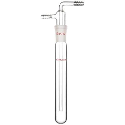 stonylab Glass Vacuum Cold Trap Bubbler with 10mm Serrated Hose, 200mm Length Below The 24/40 Joint Cover
