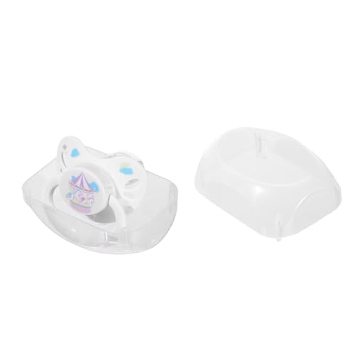 Image of Landofgenie Adult Sized Pacifier Large Handle Large Shield Cute Print Paci White